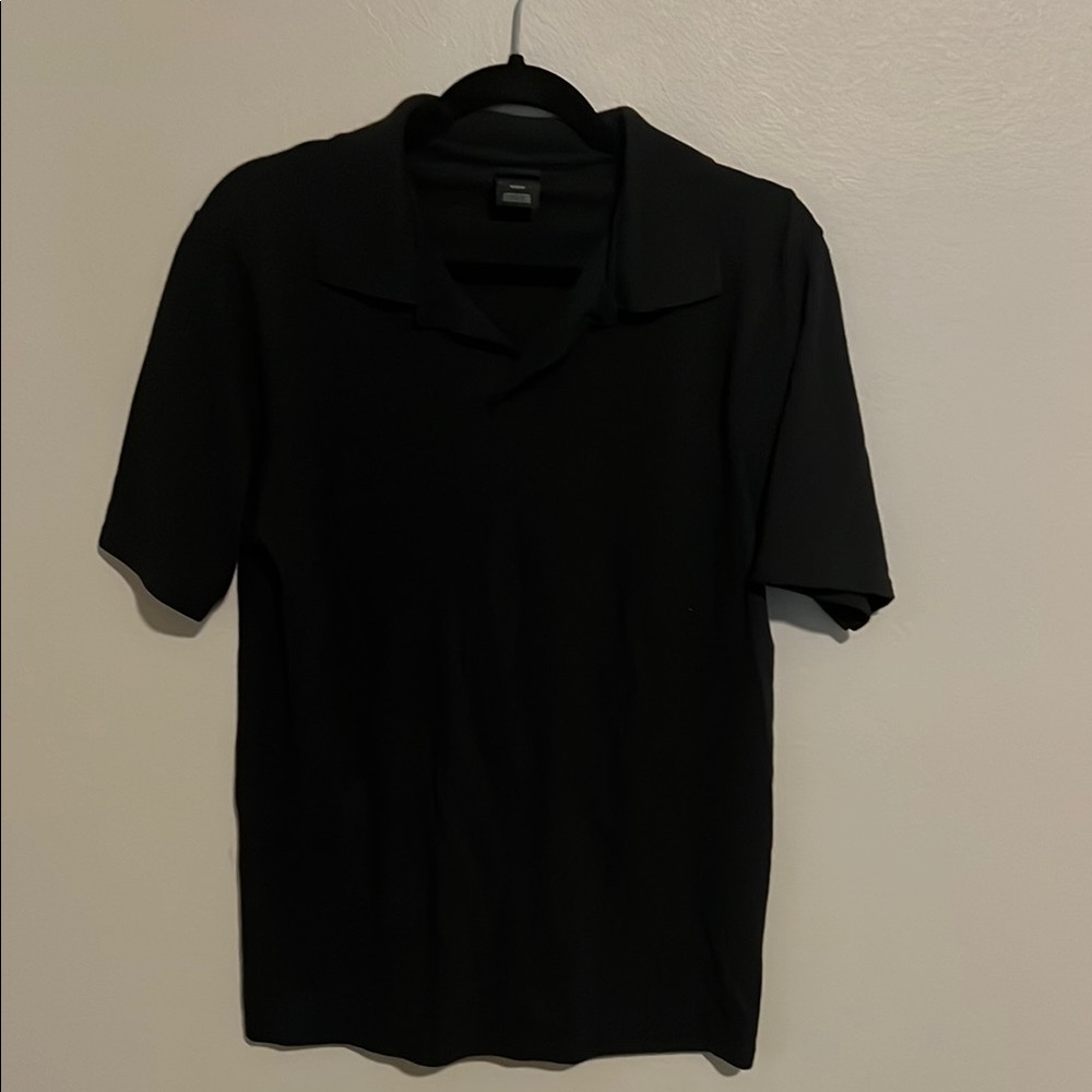 Hanes medium Men's Black polo Shirt